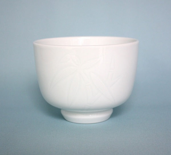 White porcelain tea bowl by Manji Inoue