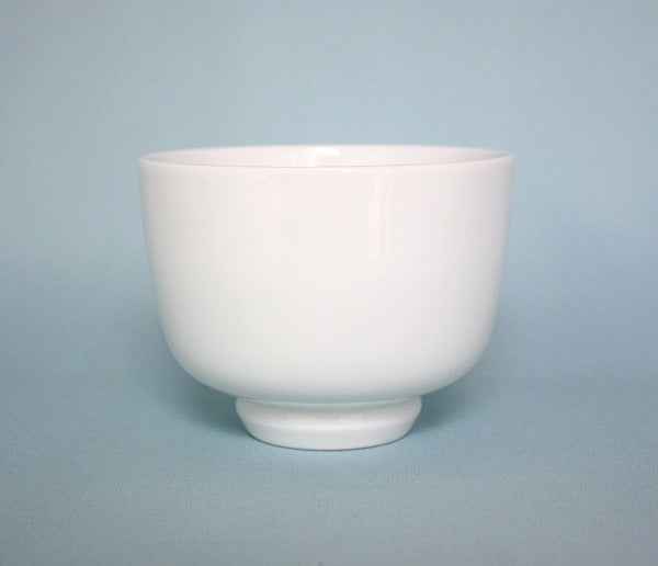 White porcelain tea bowl by Manji Inoue