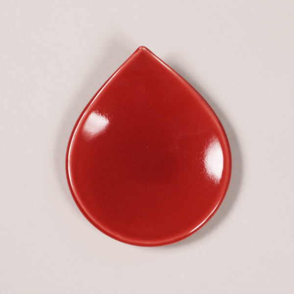 Red and white water drop bean plate (2 discs)