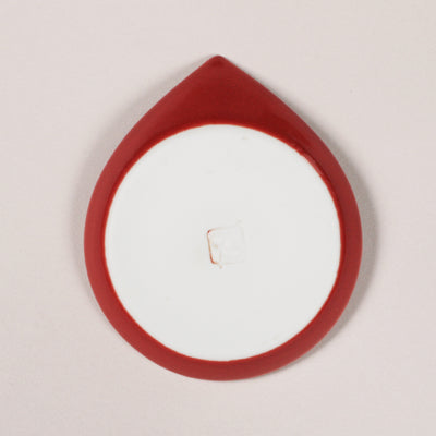 Red and white water drop bean plate (2 discs)