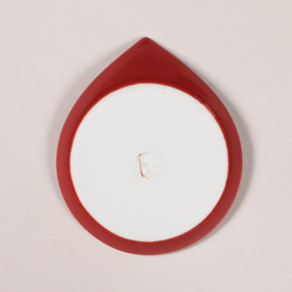 Red and white water drop bean plate (2 discs)