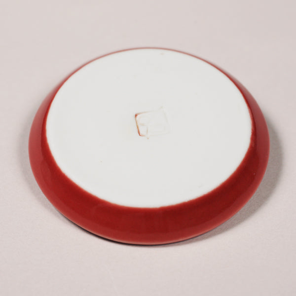 Red and white water drop bean plate (2 discs)