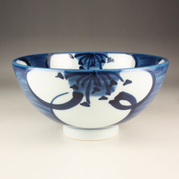 Gen-emon kiln Sometsuke plum picture rice bowl large