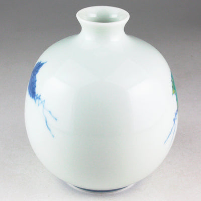 Imaemon kiln Nishiki vine painting vase 1