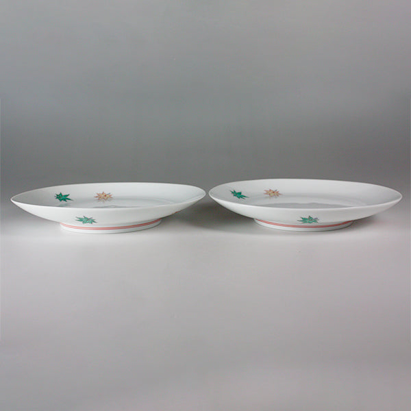 Kakiemon kiln plate with colored leaves design (five guest group)