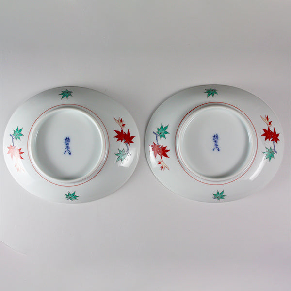 Kakiemon kiln plate with colored leaves design (five guest group)