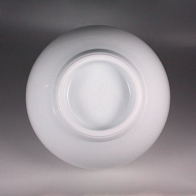 White porcelain round pot by Manji Inoue