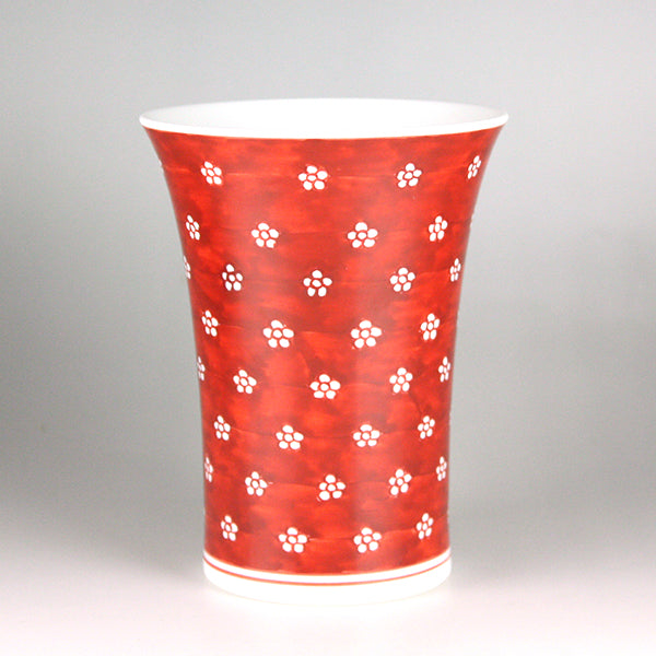 Gen-emon Kiln Beer Cup with Red Plum Pattern