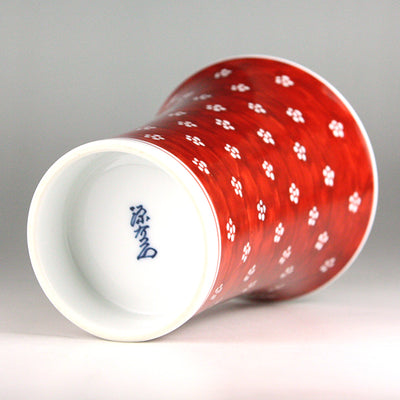 Gen-emon Kiln Beer Cup with Red Plum Pattern