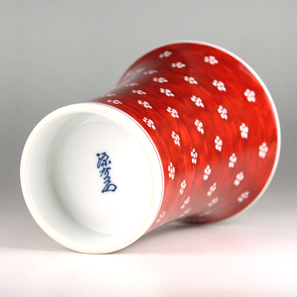 Gen-emon Kiln Beer Cup with Red Plum Pattern
