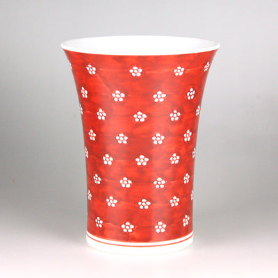Gen-emon Kiln Beer Cup with Red Plum Pattern