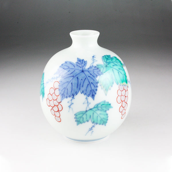 Imaemon Kiln Nishiki Vine Painting Vase 2