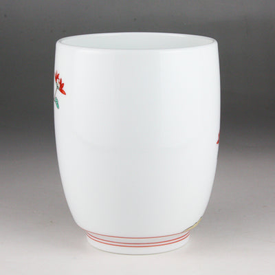 Kakiemon kiln product teacup with chrysanthemum and chrysanthemum bird design
