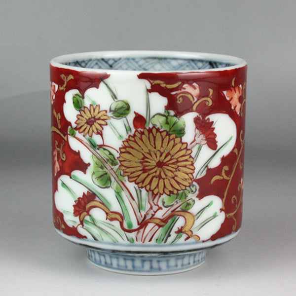 Seiji Takamori Dyed brocade arabesque chrysanthemum tea cup