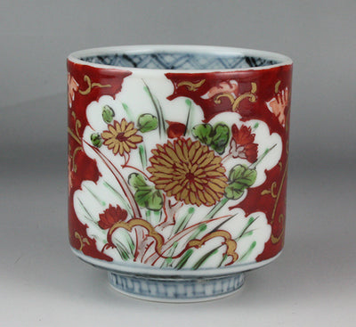 Seiji Takamori Dyed brocade arabesque chrysanthemum tea cup