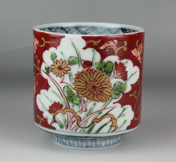 Seiji Takamori Dyed brocade arabesque chrysanthemum tea cup