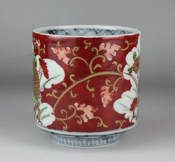 Seiji Takamori Dyed brocade arabesque chrysanthemum tea cup