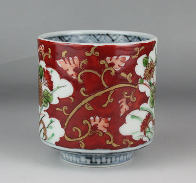Seiji Takamori Dyed brocade arabesque chrysanthemum tea cup