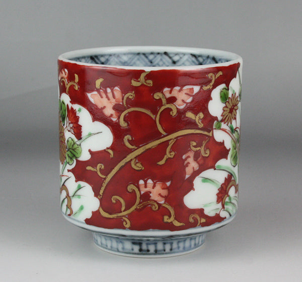 Seiji Takamori Dyed brocade arabesque chrysanthemum tea cup