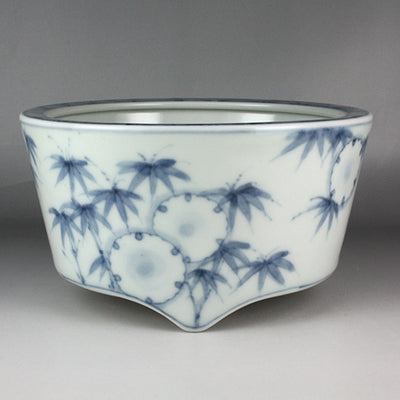 Seiji Takamori's Sometsuke Yukiwa Bamboo Pattern Incense Burner (Large B)