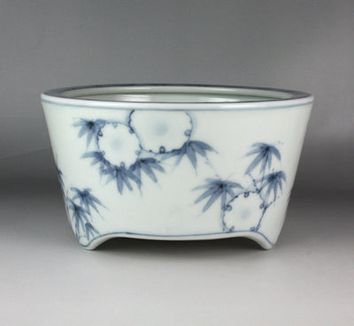 Seiji Takamori's Sometsuke Yukiwa Bamboo Pattern Incense Burner (Large B)