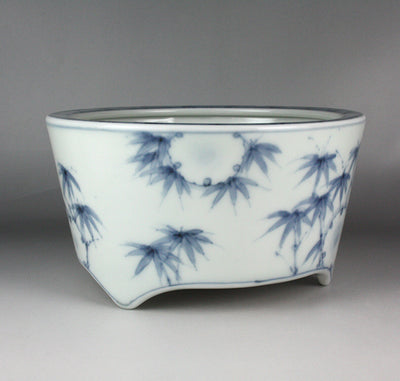 Seiji Takamori's Sometsuke Yukiwa Bamboo Pattern Incense Burner (Large B)