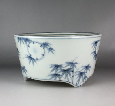 Seiji Takamori's Sometsuke Yukiwa Bamboo Pattern Incense Burner (Large B)