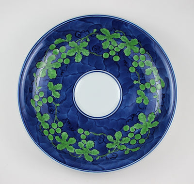 Gen-emon kiln green color grape bowl plate