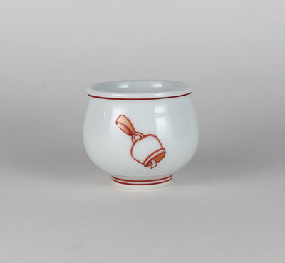 Gen'emon Kiln: Dark blue and red Zodiac sake cups (ox) set of two