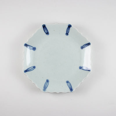 224porcelain 2245 Rinka 4-sun plate (sometsuke)