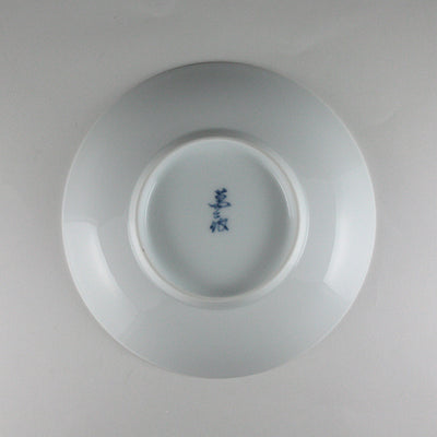 Manji Inoue white porcelain dyed blue sea wave design coffee bowl