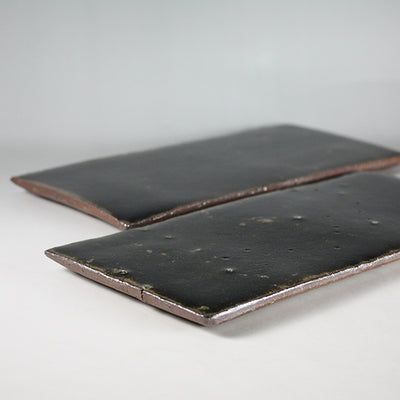 Munehiko Maruta black karatsu rectangular plates