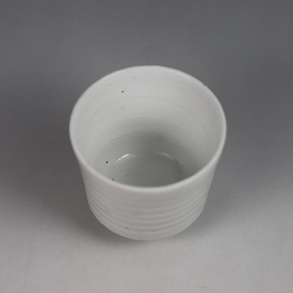 White porcelain sake cup by Seiji Takamori