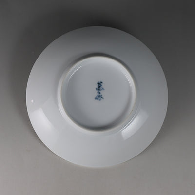 Manji Inoue white porcelain blue sea wave design coffee bowl
