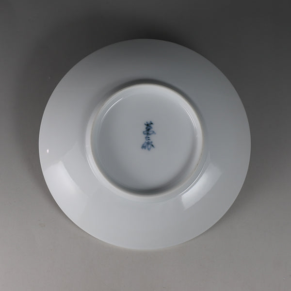 Manji Inoue white porcelain blue sea wave design coffee bowl