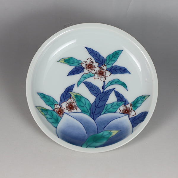 Imaemon kiln decorative plate (peach painting)