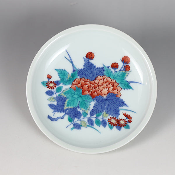 Imaemon Kiln Decorative Plate (Fuyo chrysanthemum painting)