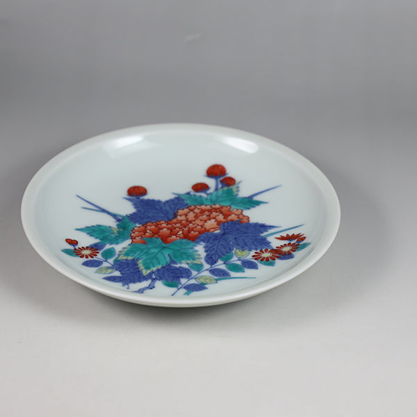 Imaemon Kiln Decorative Plate (Fuyo chrysanthemum painting)