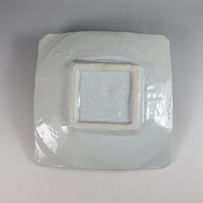 Corner cut square plate by AritaPorcelainLab (chrysanthemum painting)