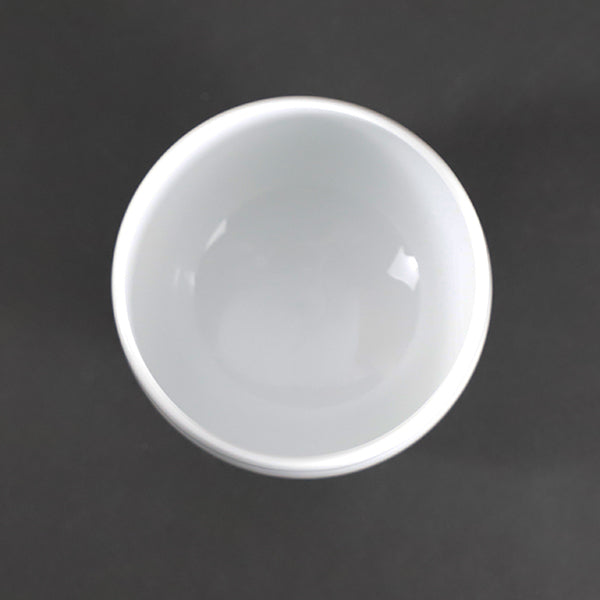 Manji Inoue white porcelain green glaze lily design sake cup