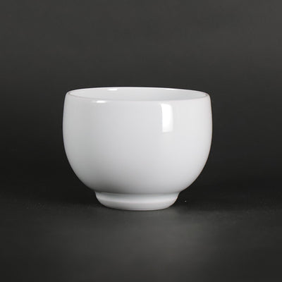 Manji Inoue White Porcelain Dyed Wheat Engraved Guinomi Sake Cup