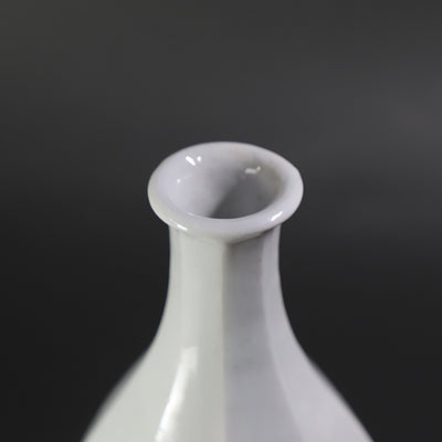 竹花正弘　作　白瓷面取瓶