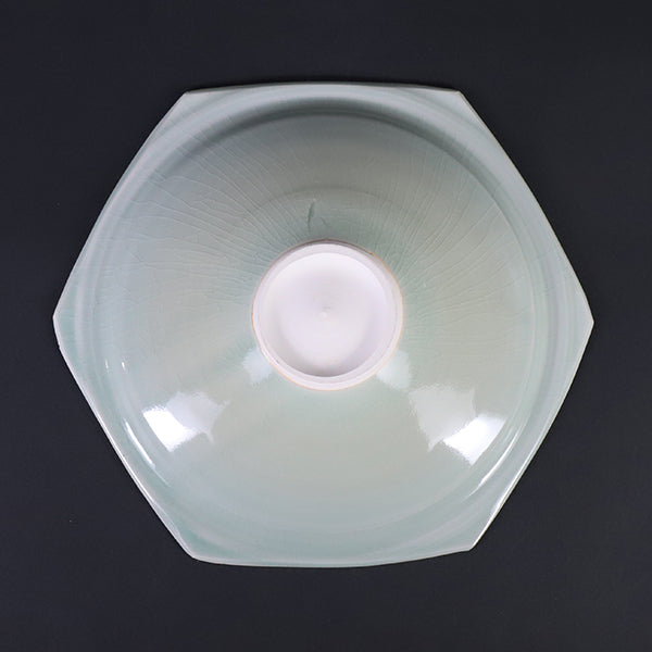 Hanako Nakazato honeycomb plate L (green celadon)