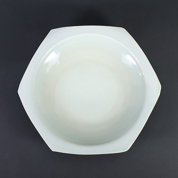Hanako Nakazato honeycomb plate L (green celadon)
