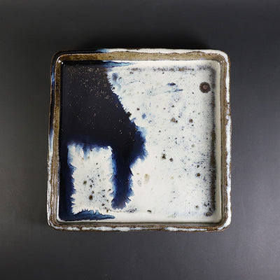 Korean Karatsu square plate by Munehiko Maruta