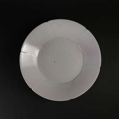Masahiro Takebana white porcelain flower 6-inch flat bowl