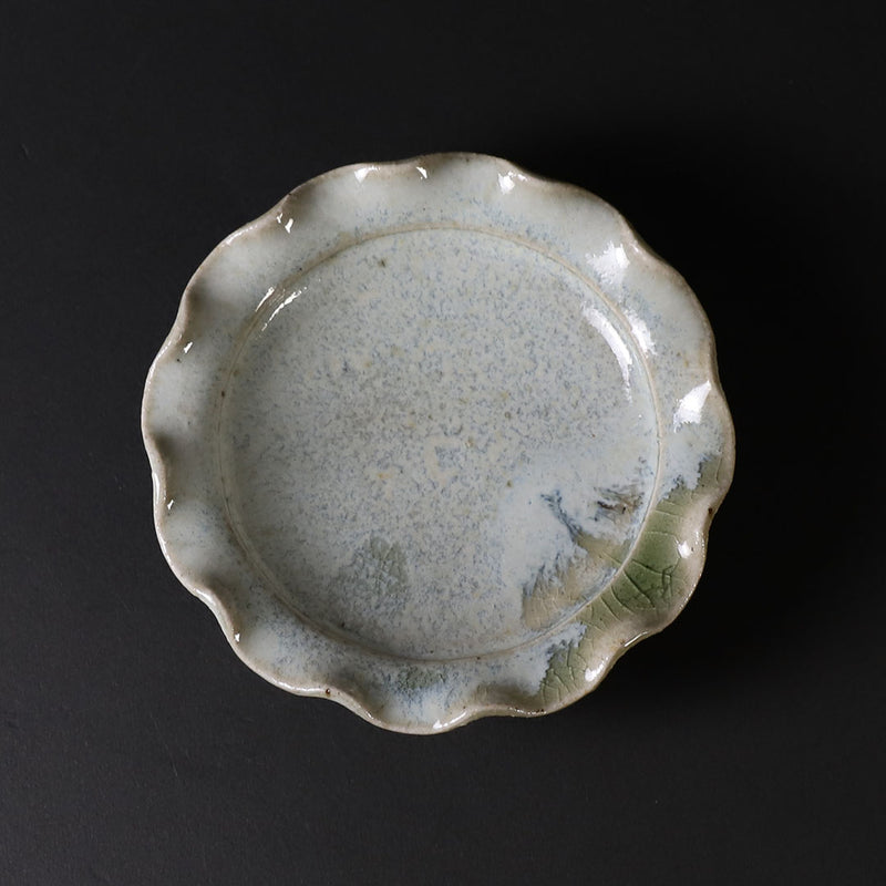 Shuichi Okamoto Korean Karatsu Circular Flower Bean Plate