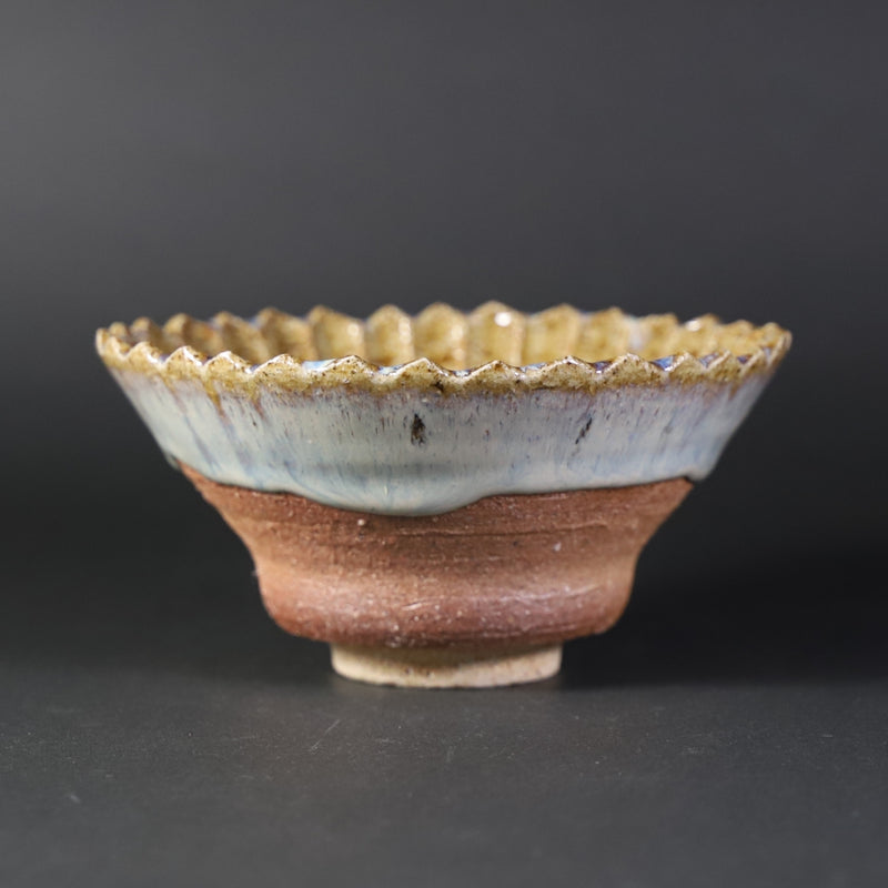 Sakurei Okamoto Yellow Karatsu chrysanthemum bowl 3