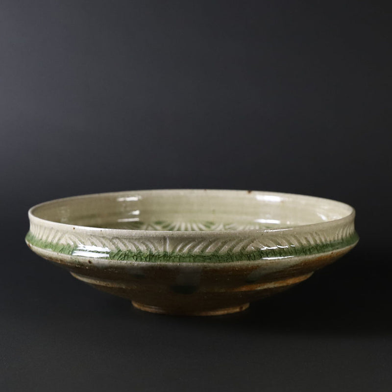 Blue Karatsu large bowl by Shuichi Okamoto