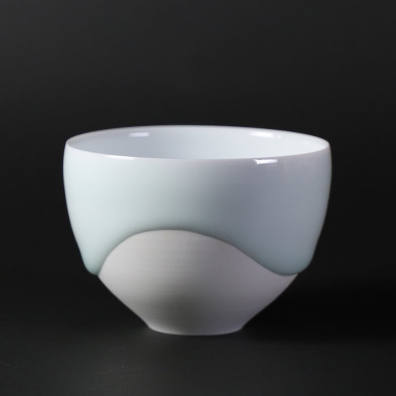 Blue porcelain cup by Akio Momota
